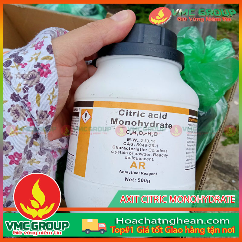 AXIT CITRIC CAS 5949-29-1 C6H8O7 H2O LỌ 500G TINH KHIẾT CHANH CITRIC ACID MONOHYDRATE
